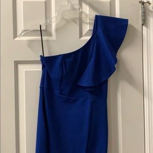 Royal blue form fitting cocktail dress